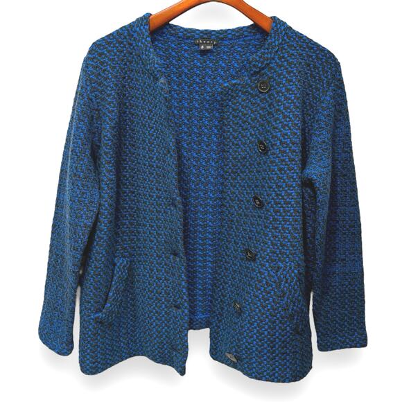 Theory Ambril Loryelle Wool Cardigan Sweater Size Medium Chunky Knit Jacket - Picture 8 of 12